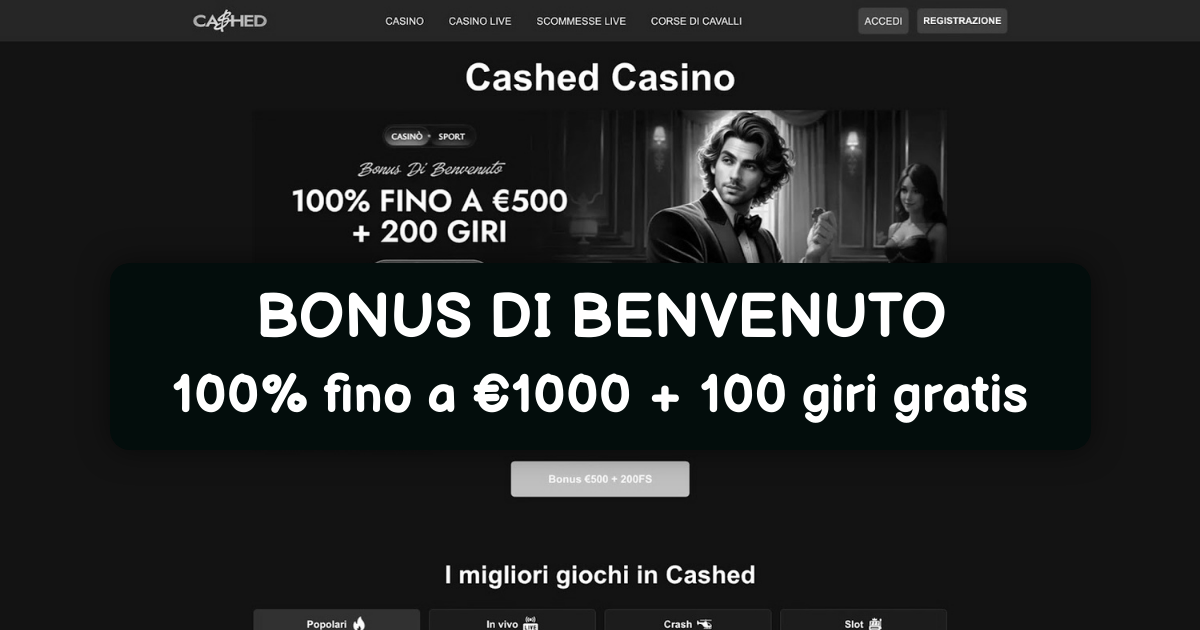 Cashed Casino welcome bonus